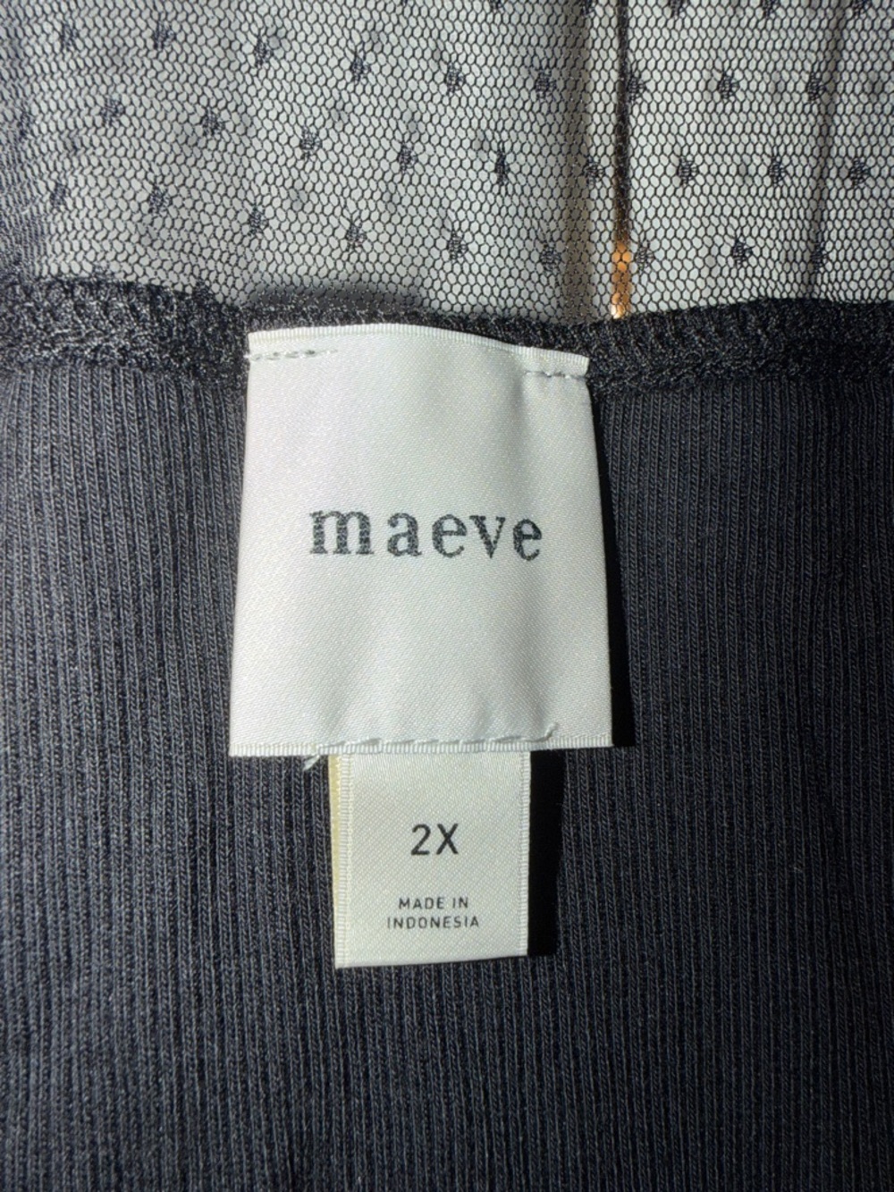 NWT MAEVE Sheer Yoke Sweetheart Black Knit Top sz 2X - Picture 6 of 8